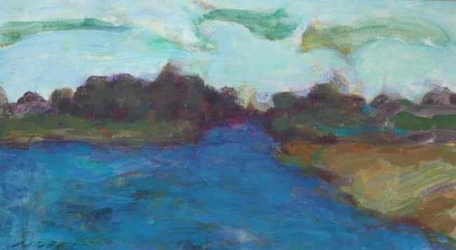 Waterland, 25 x 45,5 cm, olieverf, 2019