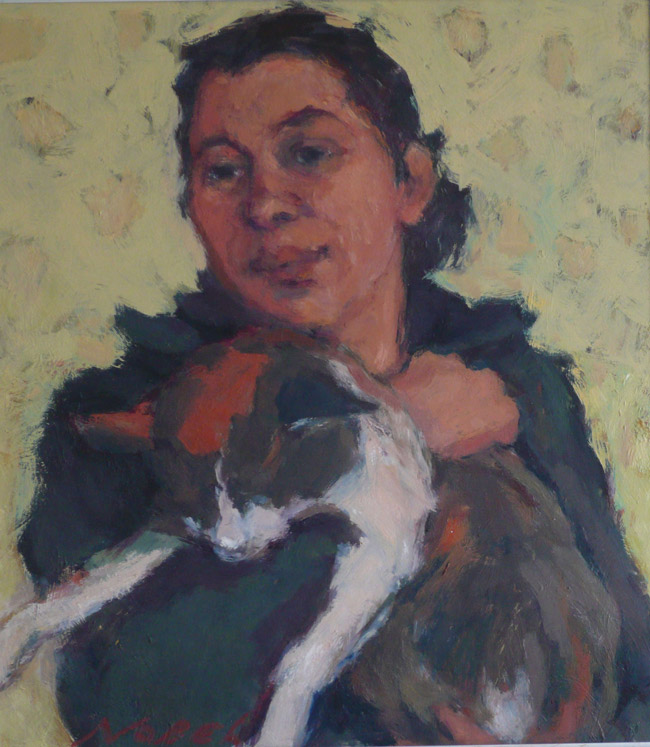 Andrea met Julie 2, 40 x 45 cm, olieverf, 2021